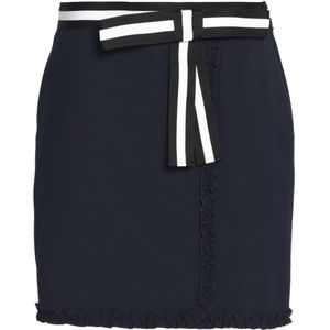 Raoul Color Block Ruffle Crepe de Chine Mini Skirt